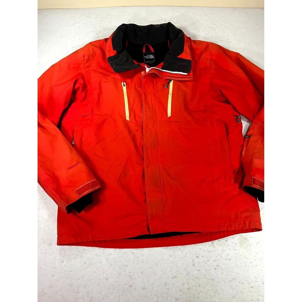 The North Face Hyvent Insulated Ski Jacket Mens XL Red Hiking Outdoor Full Zip